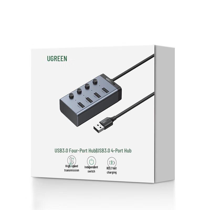 UGREEN USB 3.0 4-Port Hub with Independent Switches