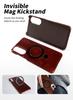Foldable Bracket Stand Genuine Leather Phone Case For Samsung Galaxy S25FE S24 S23 S22 S21 S20 Kickstand Protective Back Shell