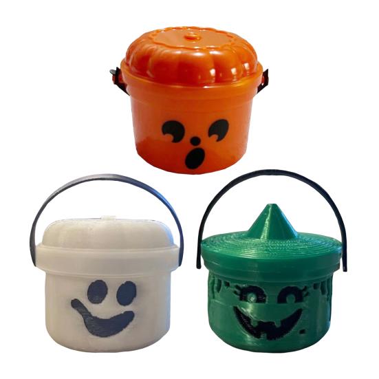 Halloween Kürbiseimer Miniaturdesign Kürbis Orange Eimer Mini Aufbewahrungsbehälter Festliche Halloween-Dekoration