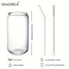 Glass Beer Cups Set Comes With Straw And Cleaning Tools Transparent Beverage Milk Tea Coffee Cup Suitable For Home Bar Parties