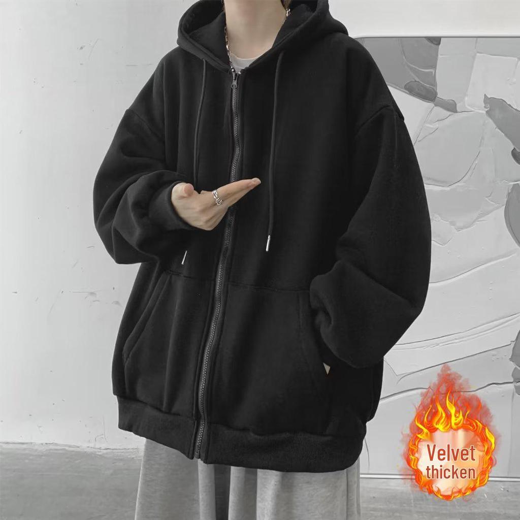Men’s Trendy American Brand Heavyweight Zipper Hoodie - Spring/Autumn Season