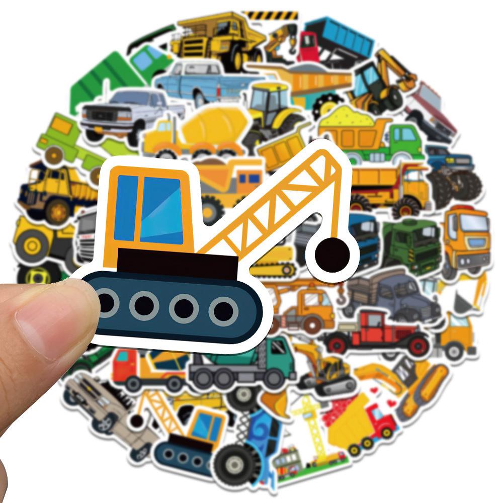 10/30/50pcs Engineering Vehicles Truck Cartoon Stickers Funny Graffiti Decals DIY Stationery Phone Notebook Waterproof Sticker