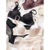 Conjunto de sujetador push up de seda de hielo para mujer, ropa interior cómoda y sexy con pechos pequeños, relleno desmontable, copa fina, sujetador, bragas íntimas