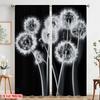 2pcs,2D Plane Printing Curtains Roller Blinds Ethereal Dandelions Polyester Fabric (without Rod) Versatile All Use for Bedroom,