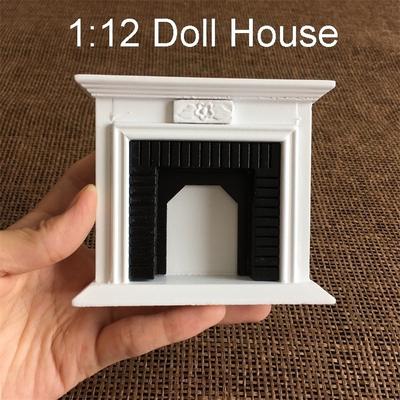 1:12 Casa de muñecas CASA DE MUÑECAS MINIATURA Mini muebles Accesorios Exquisita chimenea blanca