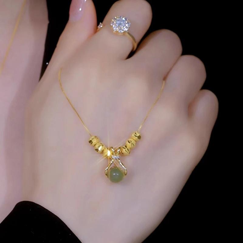 Minimalist Luxury Exquisite Lucky Money Bag Beads Pendant Necklace For Women Girls Glamour Elegant Necklace Jewelry Gifts