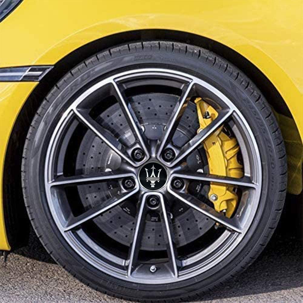 JD Auto 56mm 2.2" Emblema Insígnia Adesivo Tampa Central Calota Cubo Roda Material ABS (Compatível com Maserati Preto)