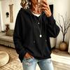 Women's Color Hooded Corduroy Knit Sweatshirt Casual Pullover Top