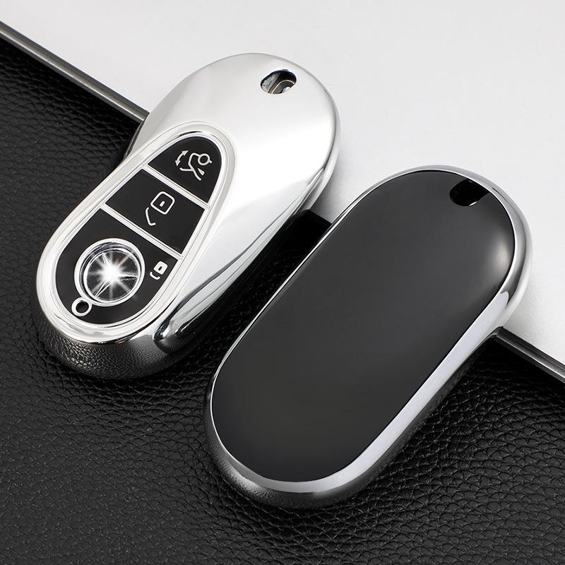 Voor Mercedes-Benz C-Klasse C260L Maybach S400 S450 S480 Zachte Rubberen Autosleutel Hoes black