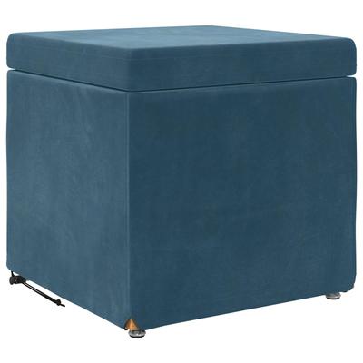 Stool Blue 41 X 41 X 40 Cm Velvet and Engineered Wood