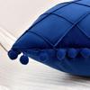 30X50Cm 45X45Cm PomPoms Velvet Throw Pillow Cases For Farmhouse Home Decor Cozy Soft Blue Cushion Covers Couch Pillowcase