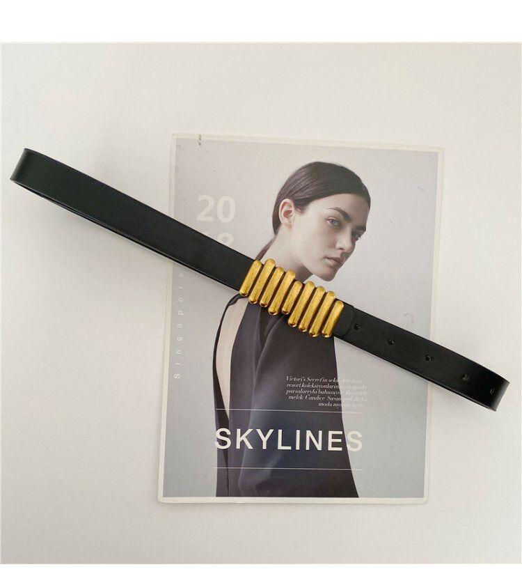 

Retro Fashion Black Leather Belt for Women - Versatile Summer European and American Style, Perfect for Shirts and Coats чёрный