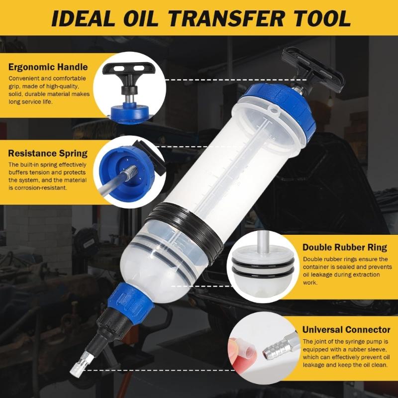 Professional Manual Oil Extractor 1500ml Capacity Universal Automotive Fluid Transfer Solution Fluid Extractor Tool