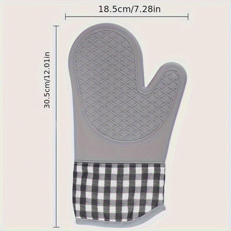 2pcs Silicone Kitchen Gloves with Non-Slip Design, Hand Wash Only Heat Resistant Kitchen Gloves for BBQ, Grilling, Cooking, Baking