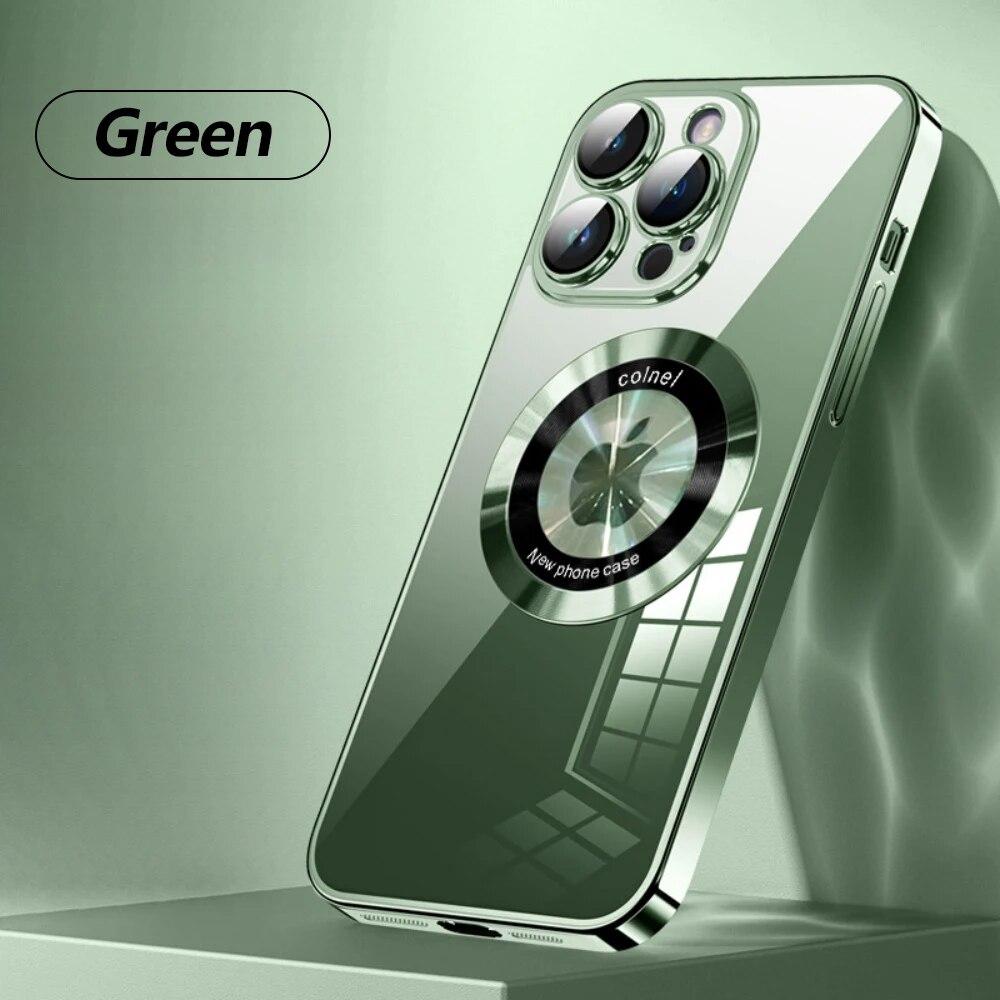 Magnetic Wireless Charging Case For Magsafe Lens Protector For iPhone 15 14 13 12 11 Pro Max Plus Transparent Shockproof Cover