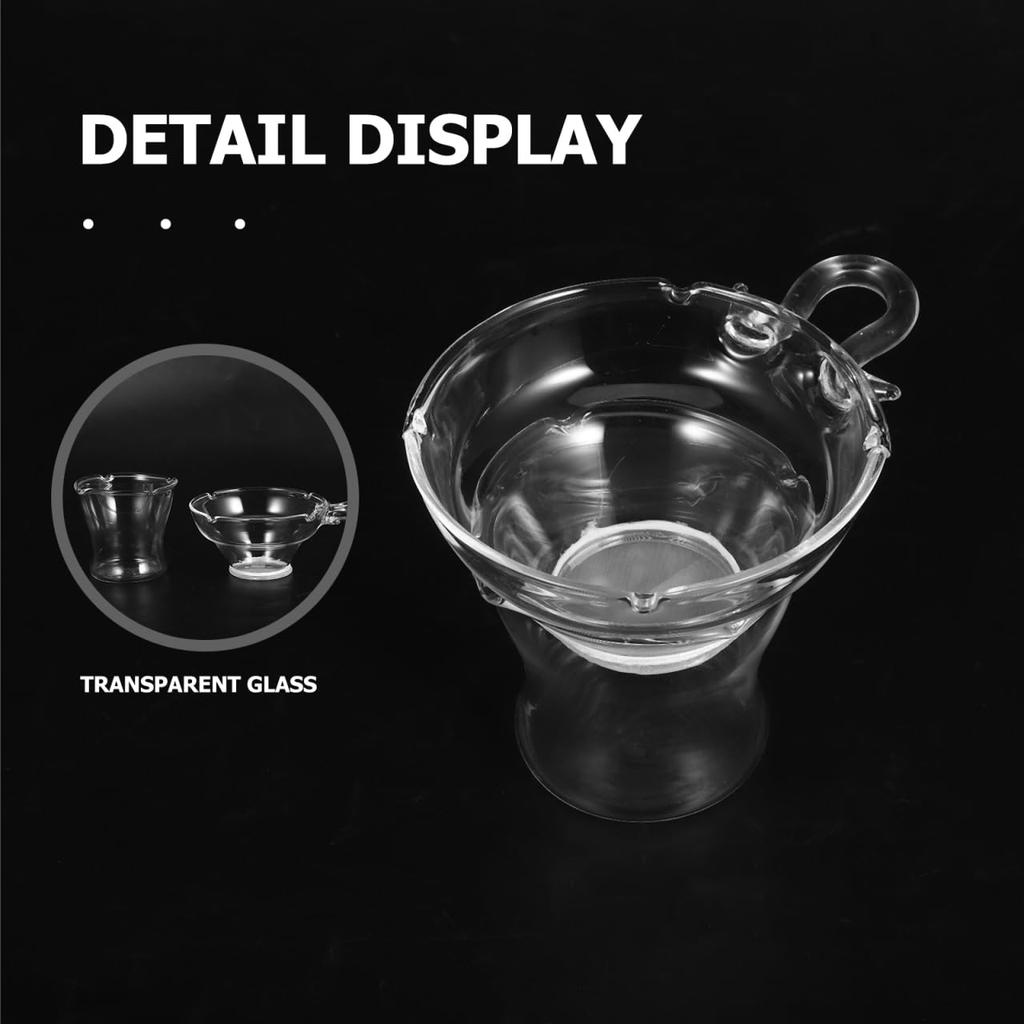 FRCOLOR Teesieb-Set, Hitzebeständiges Glas, mit Griff, Transparentes Ochsenhorn, Stilvolles Design, Kompatibel mit chinesischen und japanischen Tees