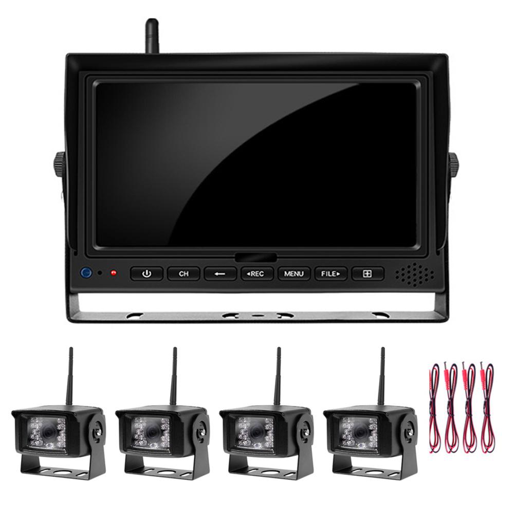 Truck DVR Wireless Dash Camera 7" Monitor Rear View System For Parking Rearview