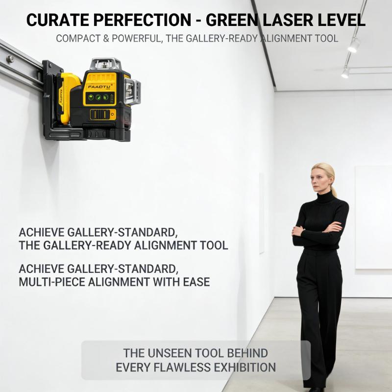 FAAOTU 089LG 12 Lines 3 Sides 360 Degree Vertical 12V Lithium Battery Laser Level Horizontal Green Meter Outdoor