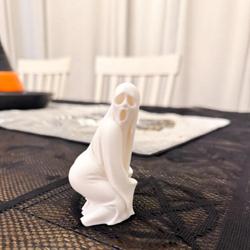 3D Printed Ghost Statues with Large Buttocks, Halloween Witch Ghost Ornaments, Home Decorations, Halloween Party Decorations
