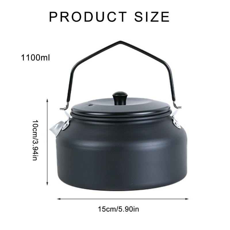 1100ml Outdoor Camping Kettle Whistling Teas Kettle Aluminum  Teapot Light Weight Portable Coffee Pots for Stovetop