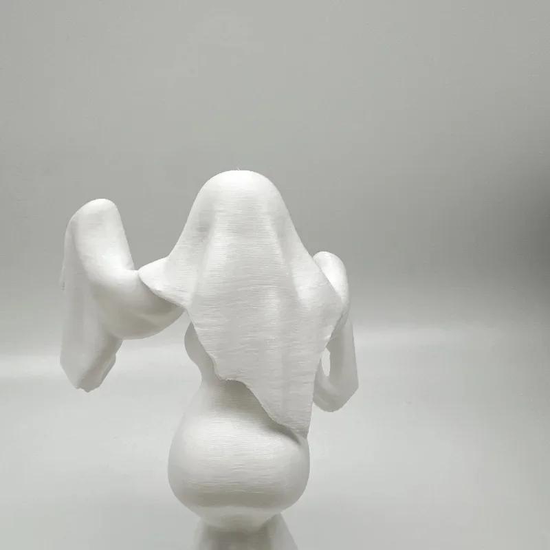 Creative 3d Printing Horror Ghost Girl Statue White Dress Ghost Styling Halloween Party Home Office Desktop Decoration Ornaments
