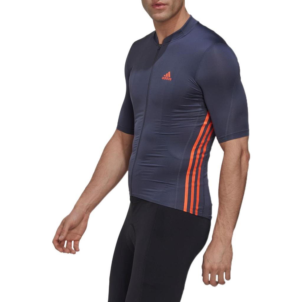 adidas Jednobarevné Pruhované Logo Potisk Sportovní Tričko Pánské Vrcholy Tmavě Modrá HM6427