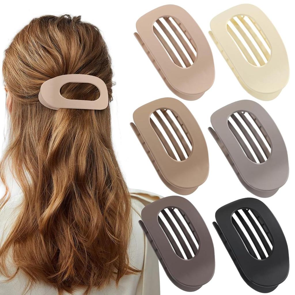 Matte Hair Clips for Women and Girls - Rectangle and Double Row Small Claw Clips for Thin/Medium Fine Hair - Nonslip Jaw Clips