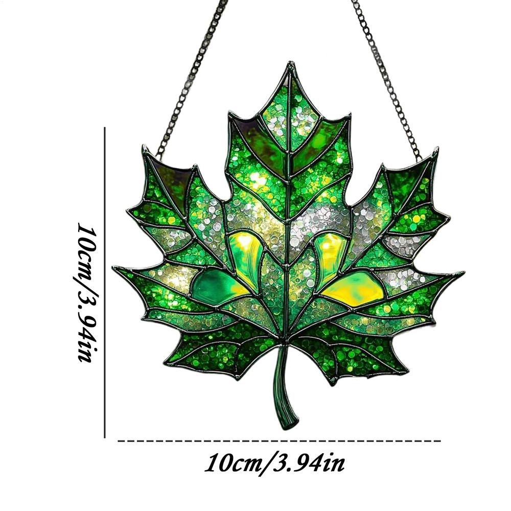 

Maple Leaves Suncatcher For Window Acrylic Maple Leaves Hanging Ornament Fall LeafDecor For Thanksgiving Autumn Party Supplies зелёный