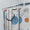 Modern Bathroom Shower Curtain: Blue Circle Waves Black Rings White Background Pattern Print Waterproof Decor for Home Bathrooms