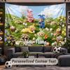 Wall Hanging Tapestry Custom NameTeletubbies Pattern Personalized Printed Fabric Wall Decor