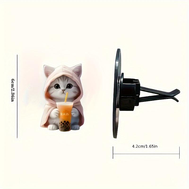 1/2pcs Cute Cat Acrylic Car Aromatherapy, Long-lasting Fragrance, Vent Clip, Decorative and Aromatherapy Clip Air Freshener