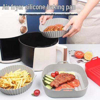 Teglia da forno in silicone e tappetino per friggitrice ad aria per uso in forno e microonde