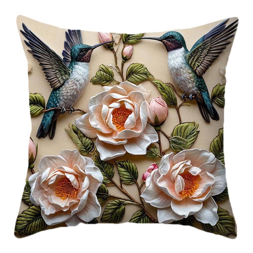 2D Floral Flowers Patters Pillowcase 45x45cm Butterfly Sofa Cushion Cover Lifelike Sunflower Pillow Cloth Cover Sofa Decor
