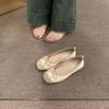 Fashion Ladies Shoes 2024 New Slip on Women's Flats Autumn Square Toe Bow Tie Mixed Colors Solft Sole Casual Comfortable Flats Shoes