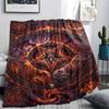 1Pc Satan's Pentagram Print Flannel Blanket, High quality Comfortable for All Seasons, Home Decor, Warmth and Comfort, Perfect for Christmas Gifts137