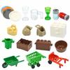 City Friends Mini Food Brick Accessories Cake Banana Carrot Fish Chicken Fries Bread Bottle Kid Toy Building Blocks DlY Gift