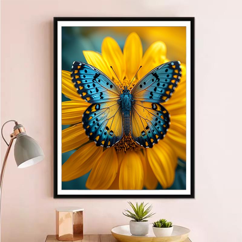 5d DIY Diamond Painting Cross Stitch Butterfly Flowers Diamond Embroidery Mosaic Full Round Drill Home Decor Crafts