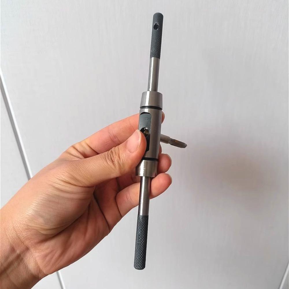 Adjustable Tap Wrench Hardened Steel T Handle Ratchet Tapping Tool for Threading