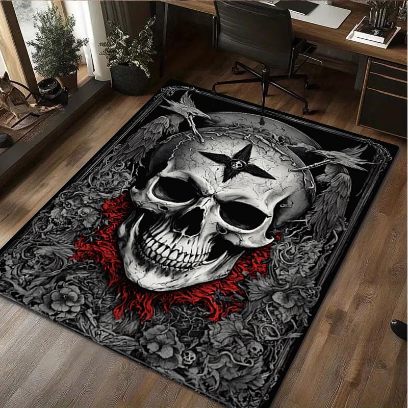 Skull Print Rug - home decoration Carpet For Living Room Bedroom Flooring Computer Chair Area Rug