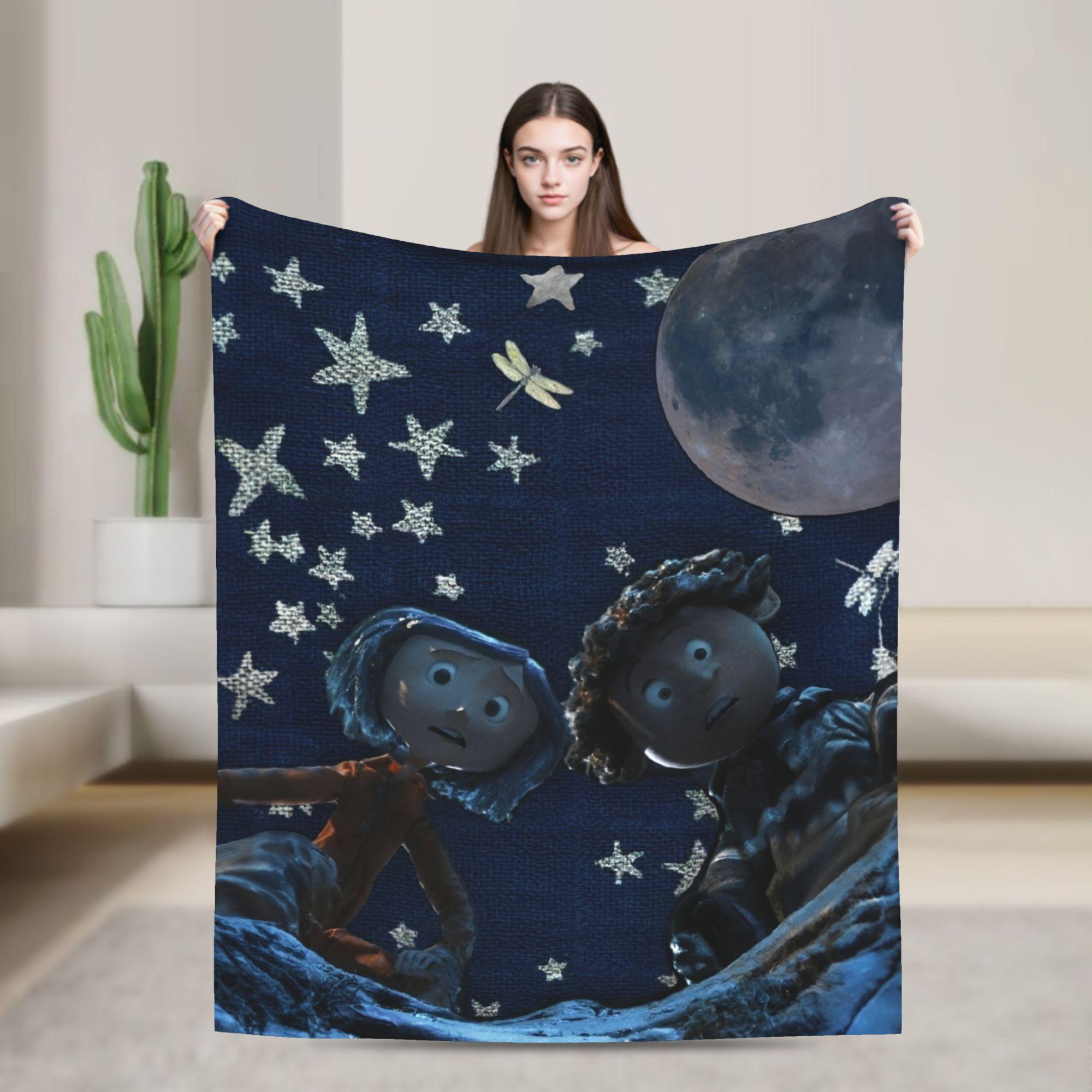 

Coraline Halloween Movie Blanket Coral Fleece Plush Textile Decor Portable Ultra-Soft Throw Blankets for Sofa Couch Quilt 100x150cm