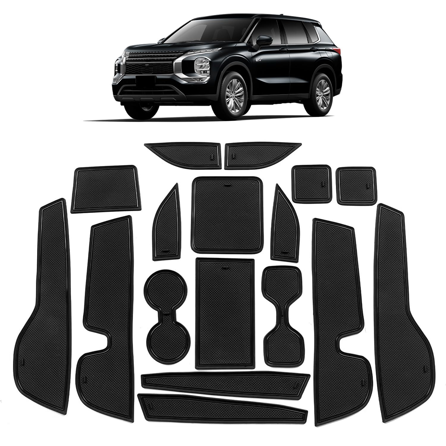 

Ruiya 2024 Mitsubishi Outlander PHEV GN0W change dedicated rubber door pocket interior rubber Outlander PHEV pocket noise custom parts (minor model) чёрный