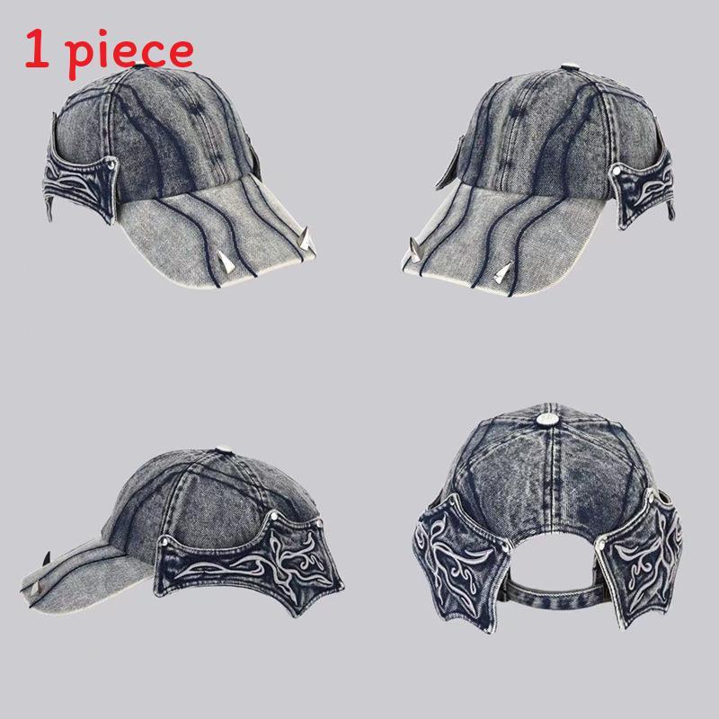 Newjeans Inspired Denim Baseball Cap With Handpainted Graffiti For Street Style And Sun Protection