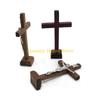 F26C Wooden Catholic Jesus for Cross Crucifix with Stand Religious Prayer Tabletop De