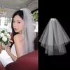 Halloween Gothic Bride Black Veil Headpiece - Lace Dark Wedding Accessory for Adult Costume