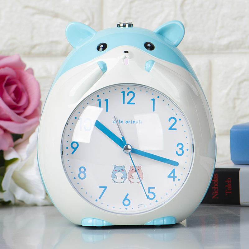 Creative New Little Hamster Cartoon Voice Alarm Clock Children Student Using Silent Luminous Girl Cute Electronic Alarm Clock