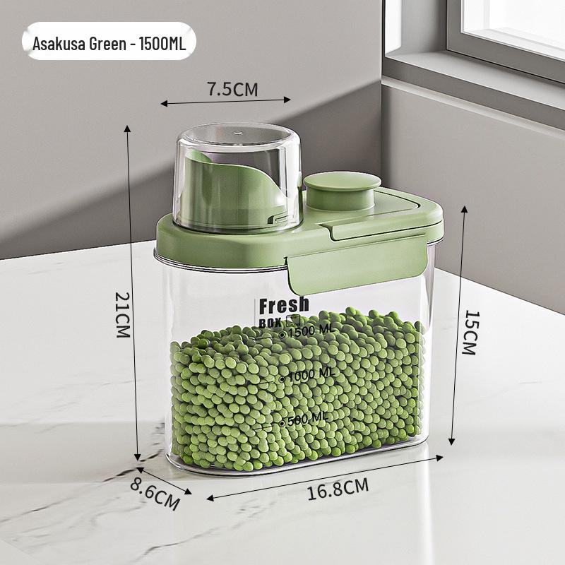 Large Capacity Transparent Handheld Grain Storage Jar - Household Food-Grade, Moisture-Proof Container.
