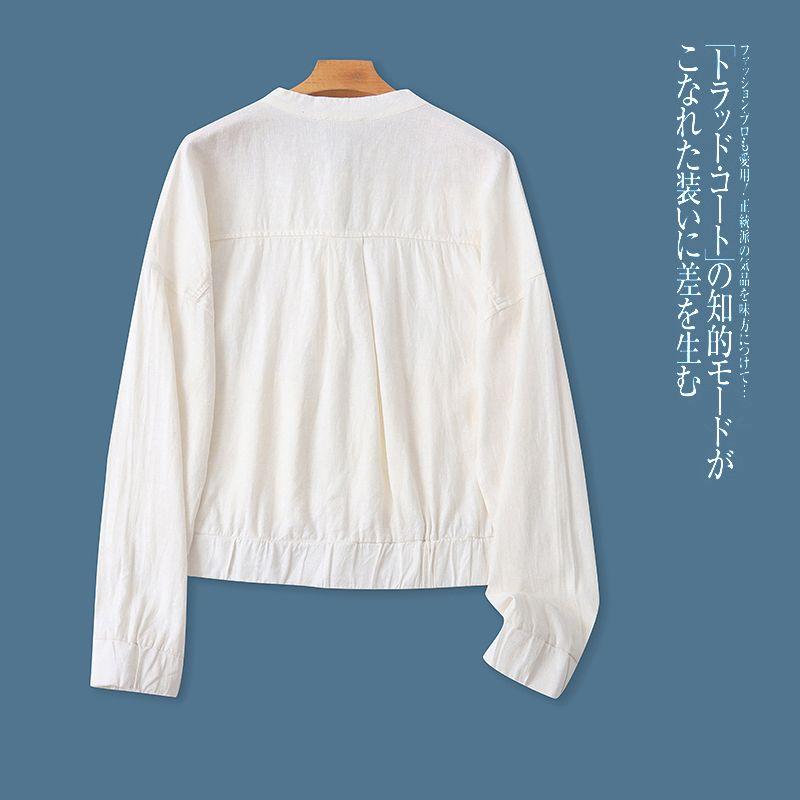 Foreign Trade European and American Single Women Leisure Outerwear 2025 Autumn New Stand Collar Loose Korean Style Versitile Fashion Top