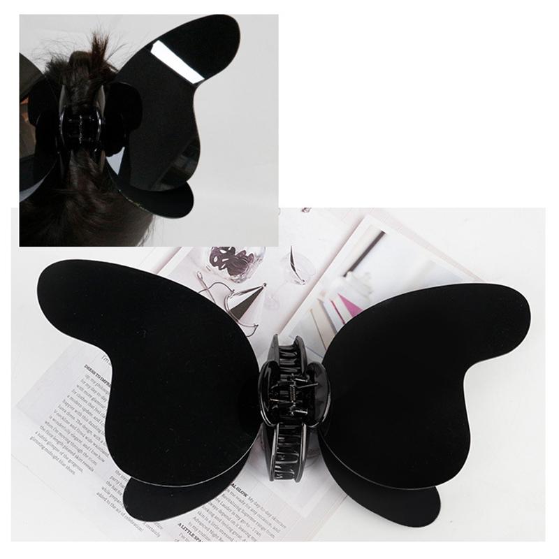 

Hair Claw Clip Extra Large Round Comb Teeth Lightweight Butterfly Hair Clamp for Hair Styling Black