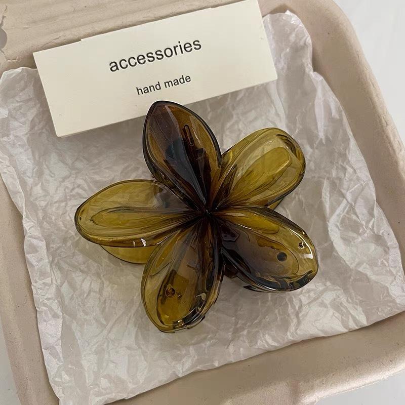 

Модная заколка для волос в виде цветка для женщин, гавайская акриловая большая заколка для волос в виде крабовой заколки кофейного цвета в виде акулы, головной убор, аксессуары для волос бирюзовый