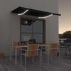 VidaXL Manual Retractable Awning with LED 300x250 Cm Anthracite 3068864